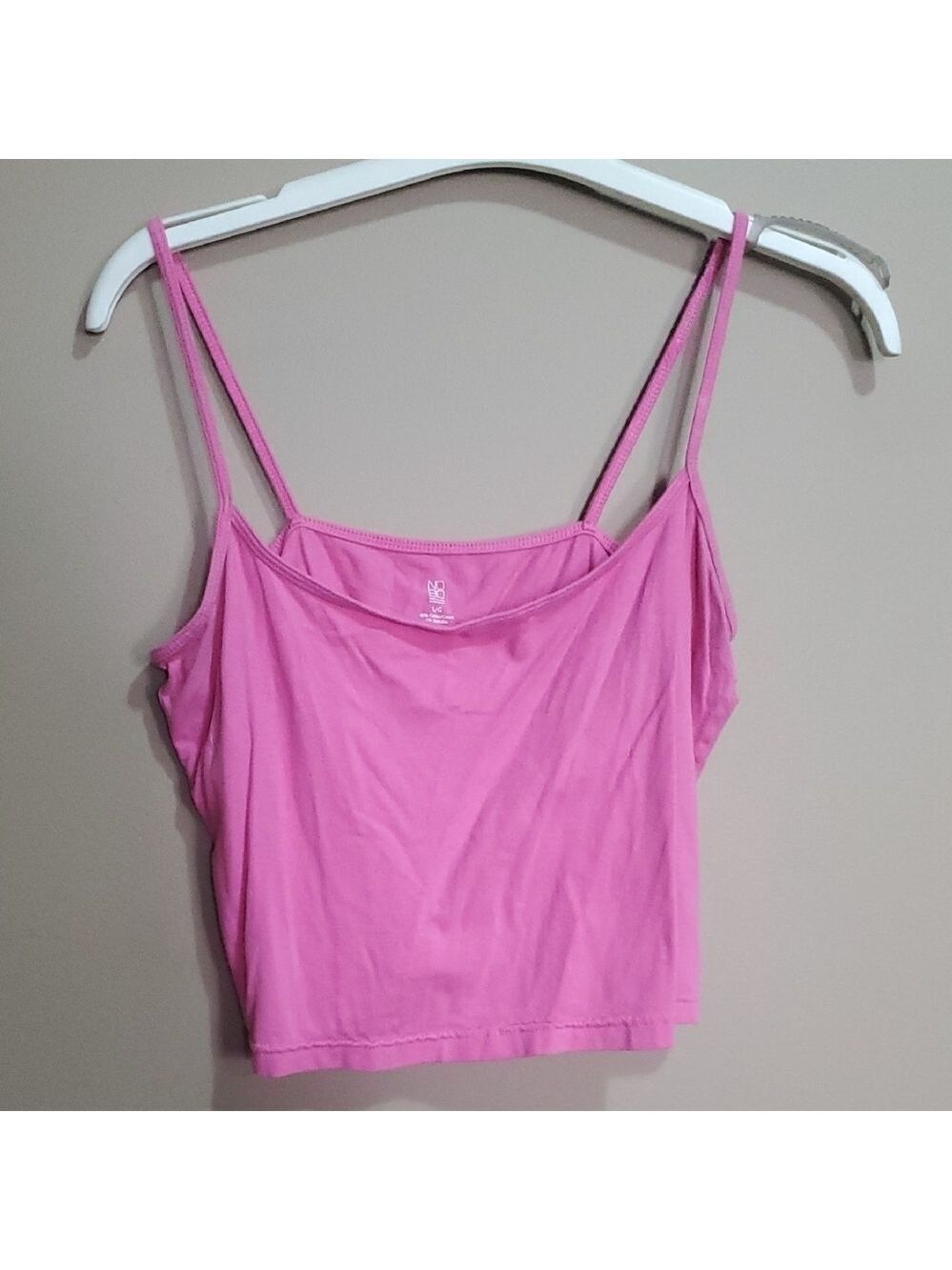 Pink Spaghetti Strap Crop Top
